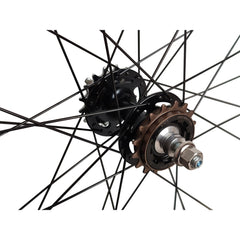 700c (ETRTO 622x15) Fixed Fixie Single Speed Bike Wheel Set Flip Flop Hub - Sealed Bearings Hubs - 32x Black Spokes - Double Wall