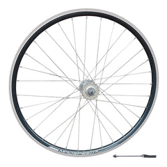 QR 700c 28" (ETRTO 622x19) Hybrid Bike FRONT Wheel - Rim & Disc Brake Compatible - Double Wall - 32x Silver Spokes
