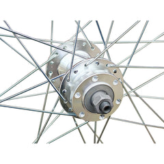 QR 29" 29er (ETRTO 622x19) MTB Mountain Bike Wheel Set Shimano 6/7 Speed Freewheel - Rim & Disc Brake Compatible - Sealed Bearings Hubs - Double Wall Rims - 32x Silver Spokes
