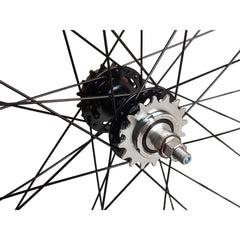 700c (ETRTO 622x15) Fixed Fixie Single Speed Bike Wheel Set Flip Flop Hub - Sealed Bearings Hubs - 32x Black Spokes - Double Wall
