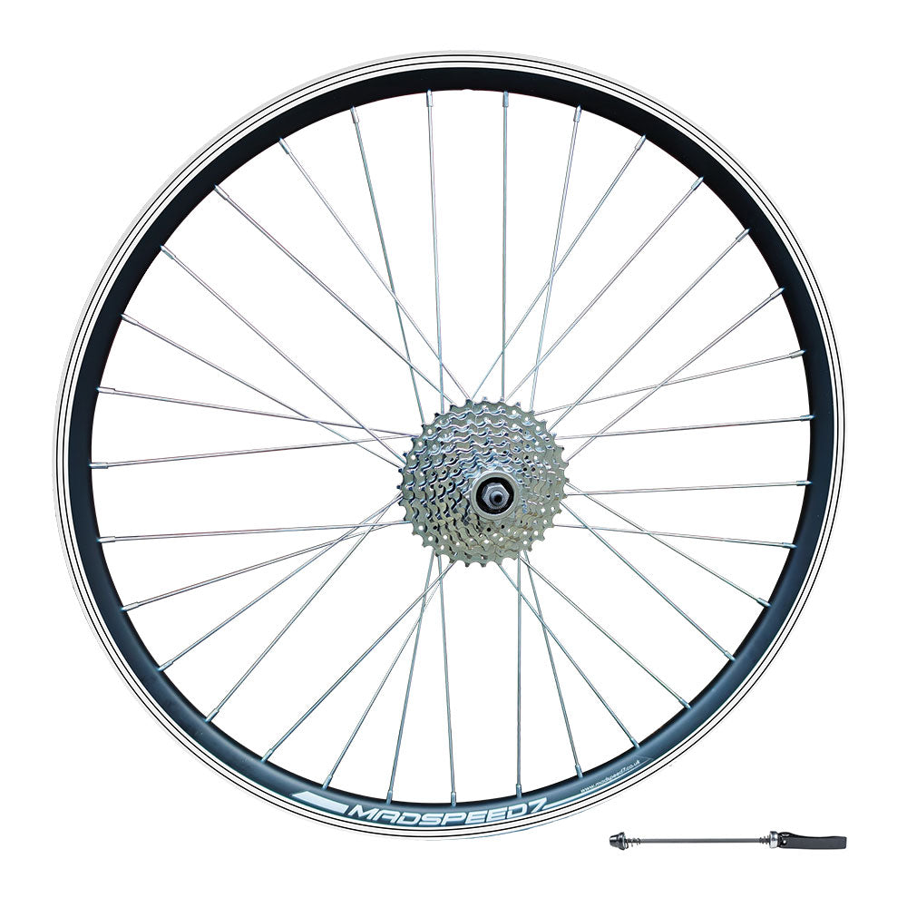 QR 29" 29er (ETRTO 622x19) Mountain Bike REAR wheel 7/8/9 Speed Screw on Freewheel - Rim & Disc Brake Compatible - Sealed Bearings Hub - Double Wall Rim - 32x Silver Spokes