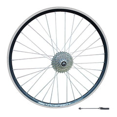 QR 29" 29er (ETRTO 622x19) Mountain Bike REAR wheel 7/8/9 Speed Screw on Freewheel - Rim & Disc Brake Compatible - Sealed Bearings Hub - Double Wall Rim - 32x Silver Spokes