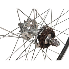 700c (ETRTO 622x15) Fixed Fixie Single Speed Bike Wheel Set Flip Flop Hub - Sealed Bearings Hubs - 32x Silver Spokes - Double Wall