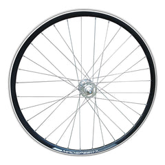 700c (ETRTO 622x15) Fixed Fixie Single Speed Bike FRONT Wheel - Sealed Bearings Silver Hub - 32x Silver Spokes - Double Wall
